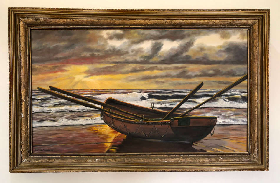 Row Boat - Oil Painting by Piet Holthuysen (1979)
