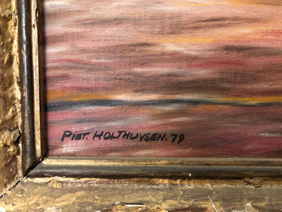 Row Boat - Oil Painting by Piet Holthuysen (1979)