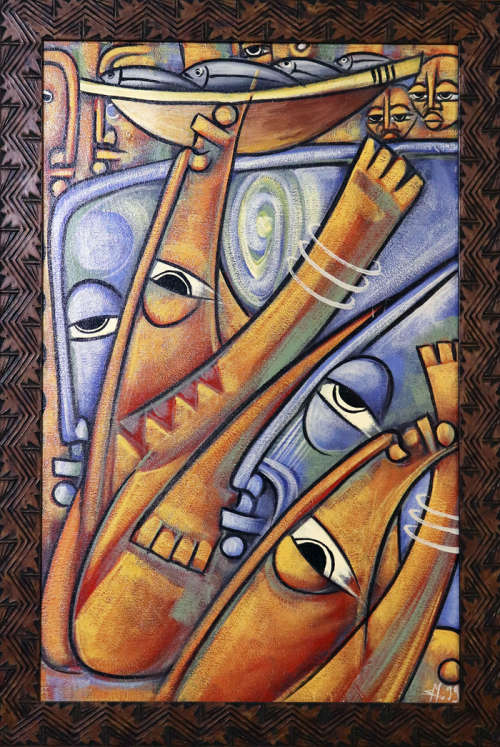 2x Beautiful African Paintings - Framed Oil on Board