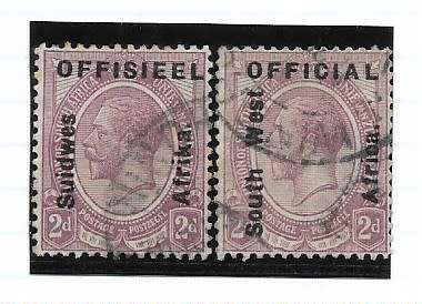 SWA Officials 1926. Used pair of singles.