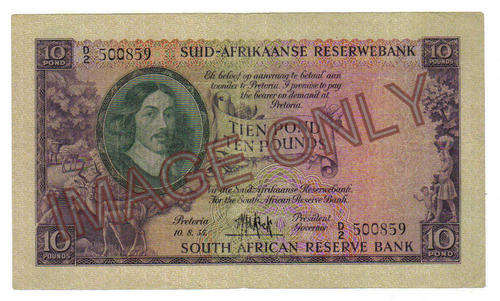 Scarce MH de Kock 10 pound note