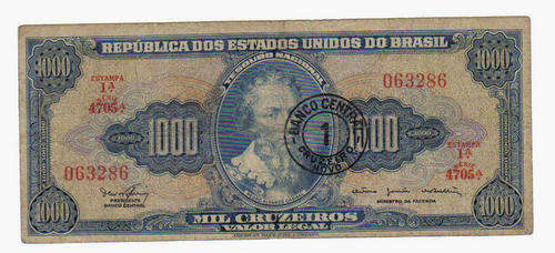 Scarce Brasil 1000 Cruzeiros 1963