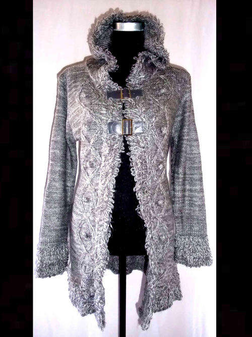 Hooded Overcoat Jersey  Grey