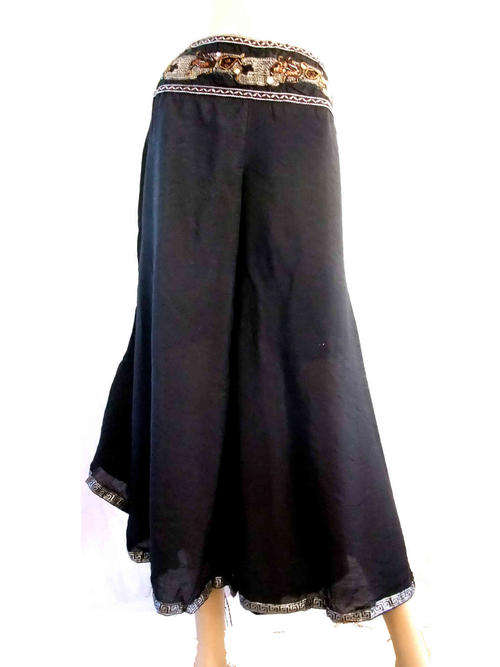 Stylish Wide Leg Pants / Divided Skirt Black 34/36