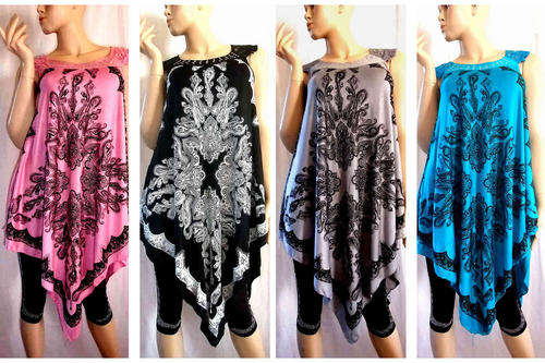 Handkerchief Floaty Top See Through Shoulder