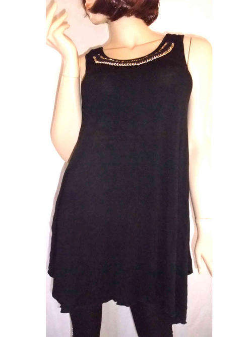 New Woman Elegant Black Irregular hem Dress 36/38