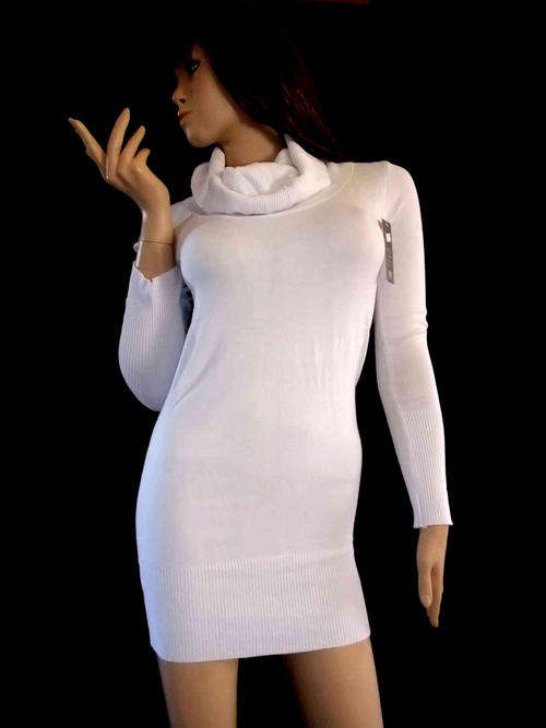 Pure Simple Turtleneck Dress White