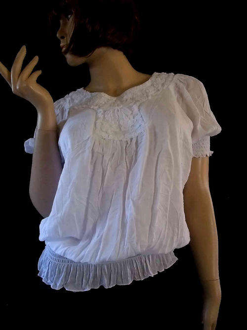 100% Cotton Top White 36/38