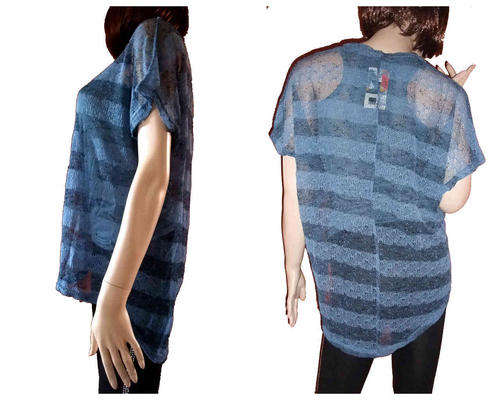 2 Piece High Low Grayish Blue Top Size 38/40