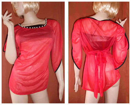 Metallic Chiffon Open Arms Pearl Trim With Tube Top Wine 34/36