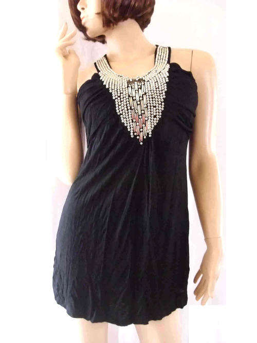 Gentle Impulse Metal Beads Long Top/Dress Black 36/38