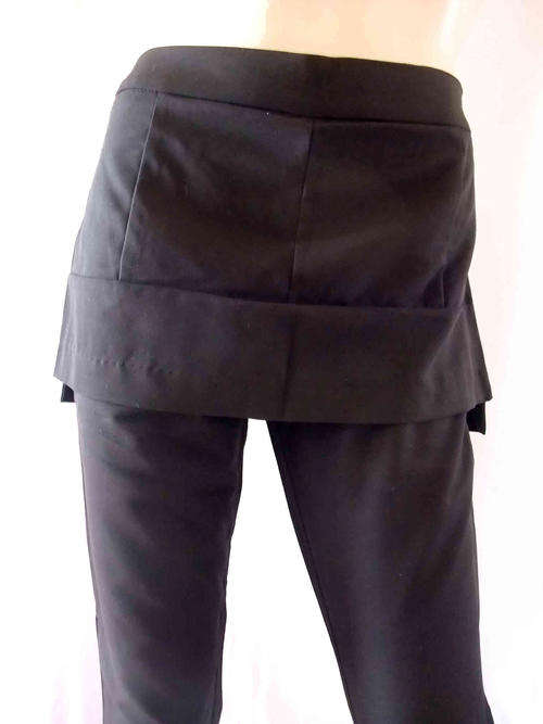 Lzaraove Overlay Skirt Slim Leggings Pants Black Size XL(32)