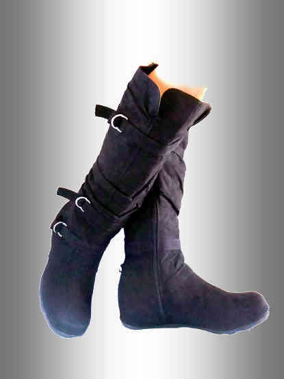 *** Special Offer *** Casual Buckle Flat Black Boots Size 8