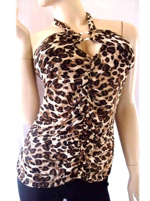 Sexy Halter Neck Diamante Bust Top Size 30/32