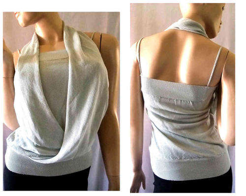 Halter Scarf Top 1 Size (30-34) Light Steel Blue
