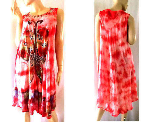 Stylish Plus Size Embroidered 100% Rayon Dress