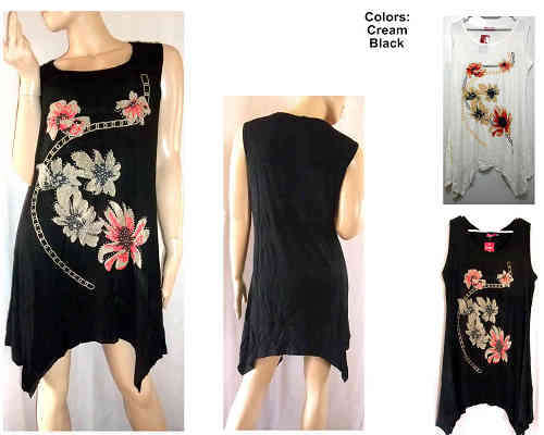 Cotton Sleeveless Sidetail Tank Dress Sizes 34-40