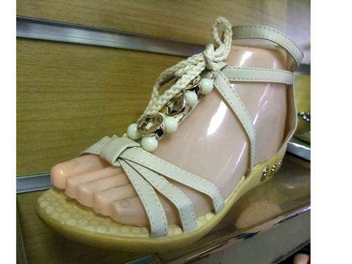 Ankle Strap Back Zipper Low Wedges Sandals Size 3