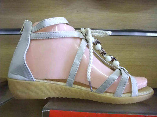 Ankle Strap Back Zipper Low Wedges Sandals Size 3