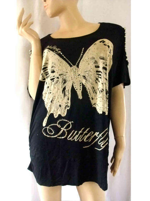 Bare Shoulder Side Gathered Long Top Plus Size Color Grey