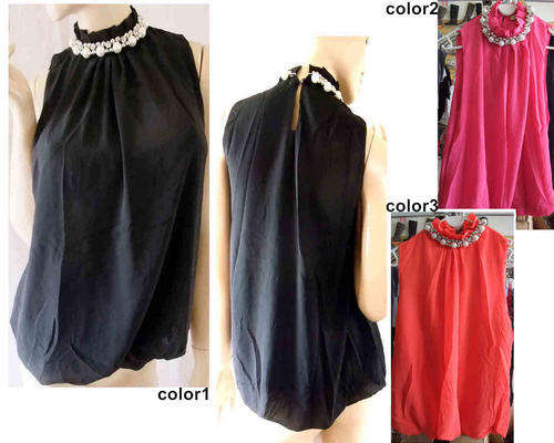 Jeweled Neckline High Neck Top  Size 32/34 Color3