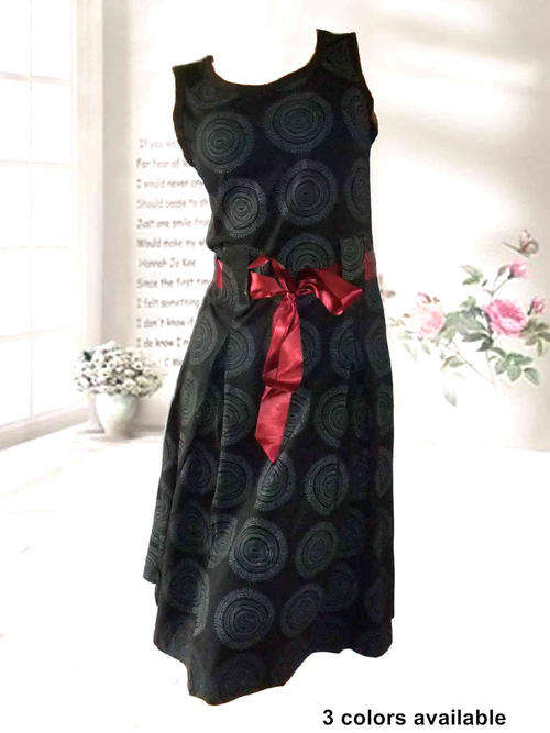 Elegant Skater Dress Ribbon Belt Sizes 30 - 38