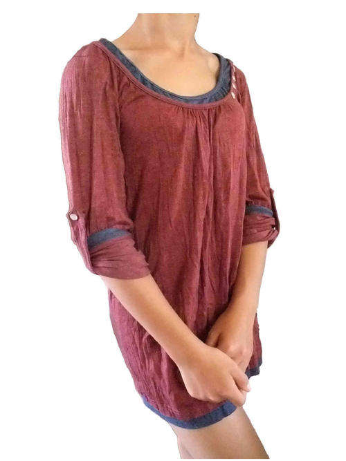 Sweet Cotton Foldable Sleeve Tops 3 Colors Available Sizes 30 - 40