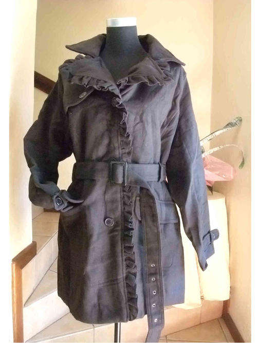 London Style Frill Coat Black Size 40/42