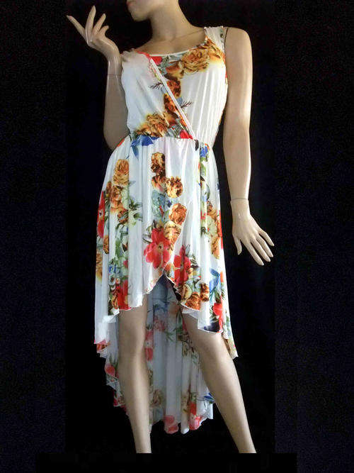 High Low Cut Out Back Polyester Dress Sizes 34 - 40