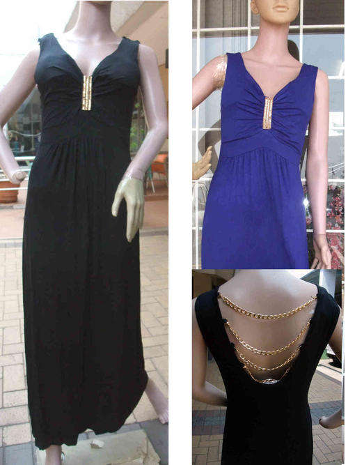 Maxi Cocktail Low Back Evening Dress Size 36/38 Colour Sapphire