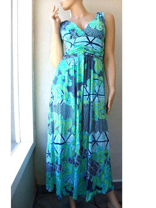 V-neck Empire Waist Maxi Dress 2 Colours Available Sizes 34 - 40