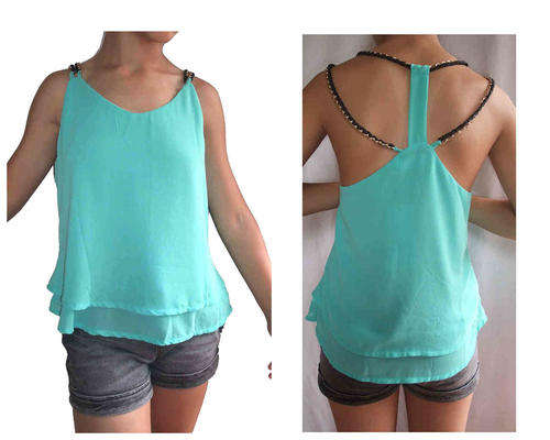 Chiffon Flare Top Bare Back Size 32/34 Colour PINK