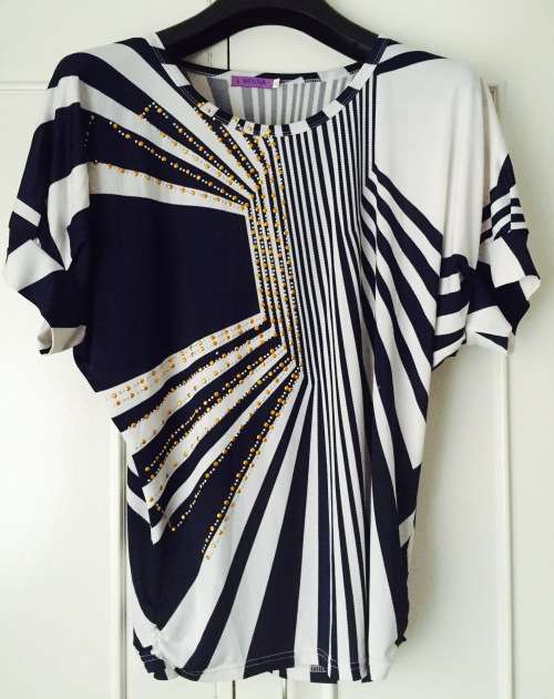 Polyester Blue/White Long Top Size XL