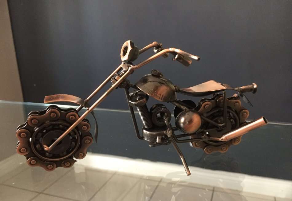 Harley Chopper Metal Motorcycle Handcrafted