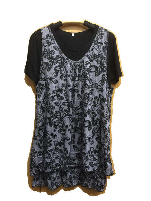 Long Tunic Double Layer Top 2 Piece Sizes 34 - 44