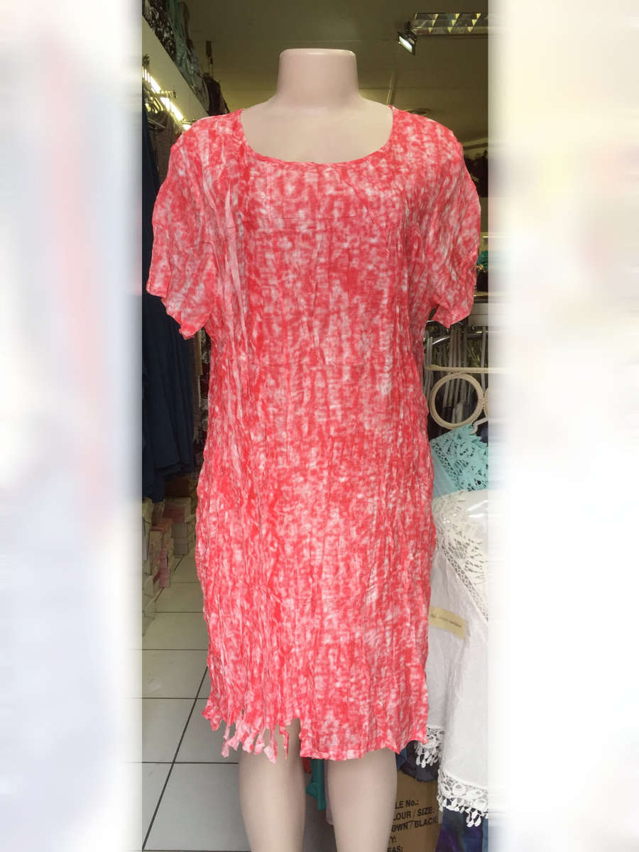 Crinkle Tunic Shift Plus Size Dress With Pockets Sizes 36 - 42