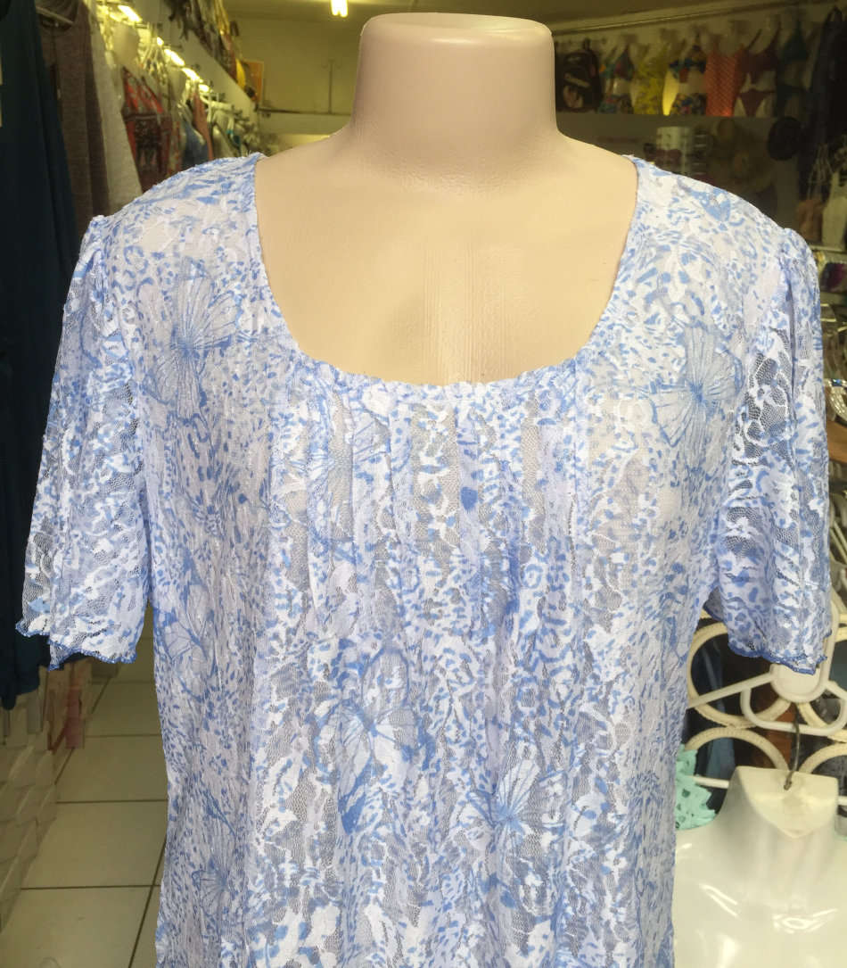 Lace Dress Plus Size Double Hem Cap Flutter Sleeve Sizes 38 - 50