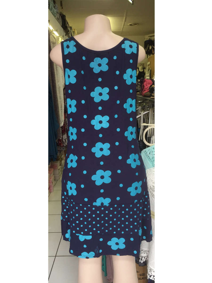 Cotton Tunic Shift Dress Sleeveless Sizes 36 - 42