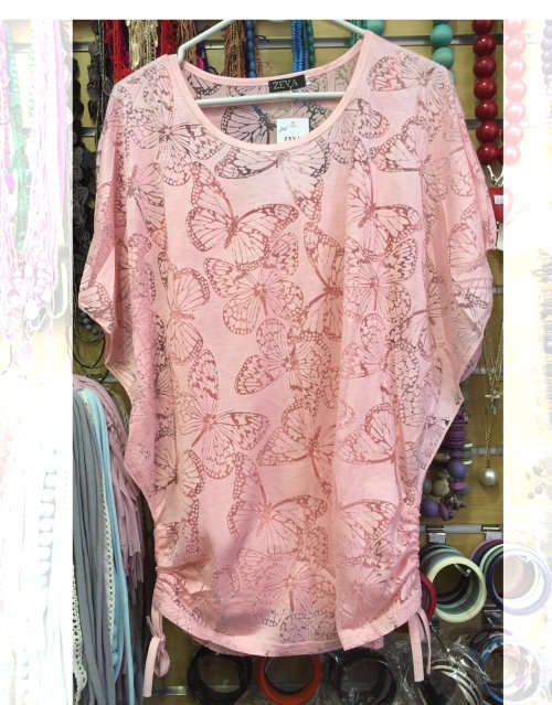 Super Comfy Cotton Top 2 Piece Flutter Sleeve 2 Colors Sizes 30 - 44