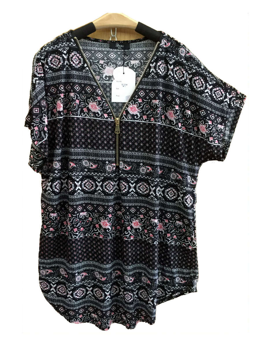 Zip Front Tunic Top Size 40 - 44