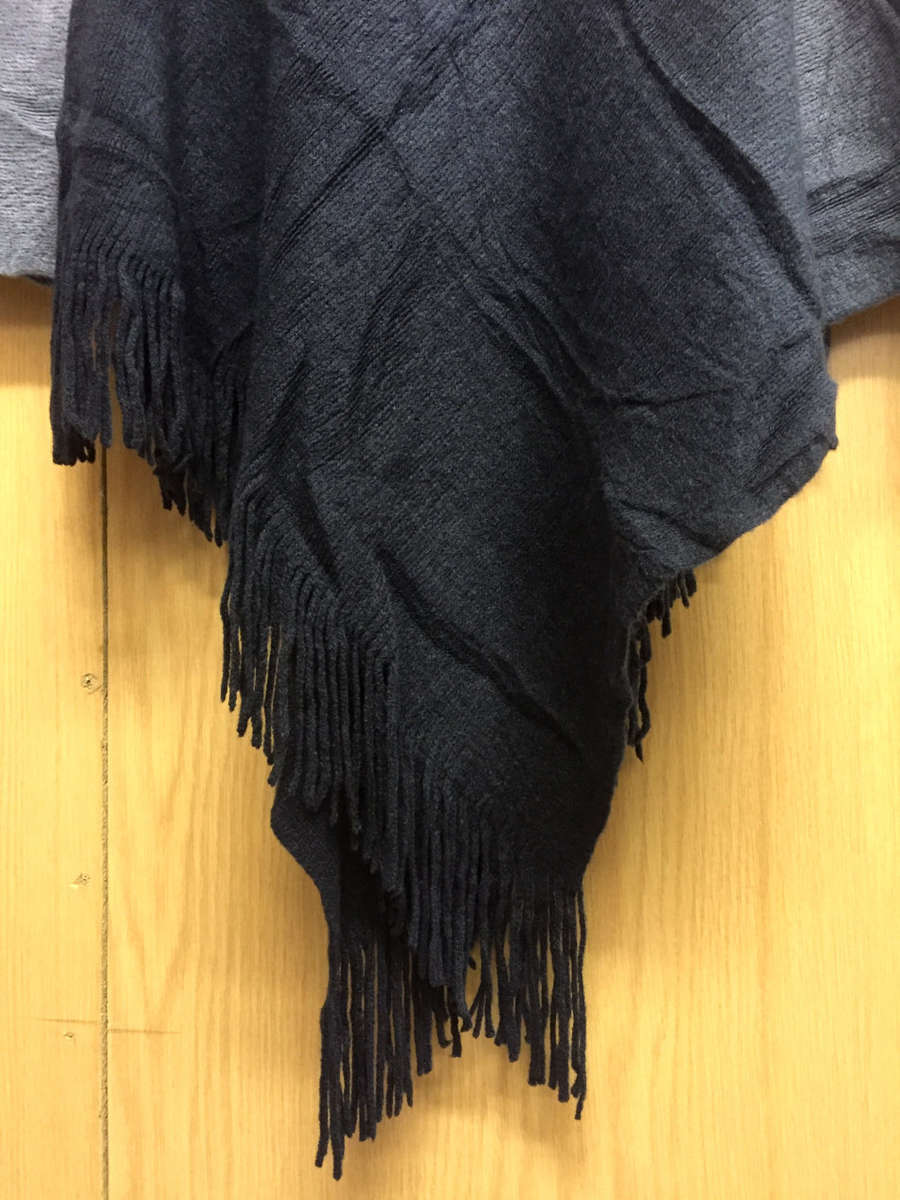 Acrylic Gradient Poncho Sweater One Size