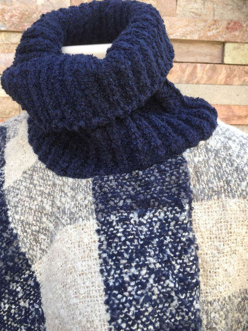 Acrylic Turtleneck Poncho One Size