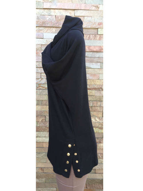 Side Buttons Turtleneck Blouse Size 40 - 44