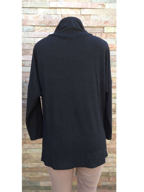 Side Buttons Turtleneck Blouse Size 40 - 44