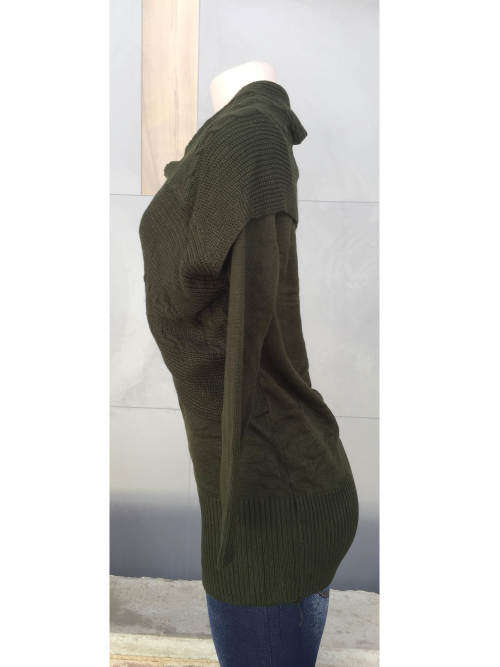 Shawl Collar Sweater Colors Olive Green, Black(sold out)