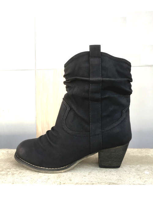 Midi-heel Ankle Boots Colors Black Sizes 4,5,6,8 Brown Sizes 3,4,5,6,7,8,9