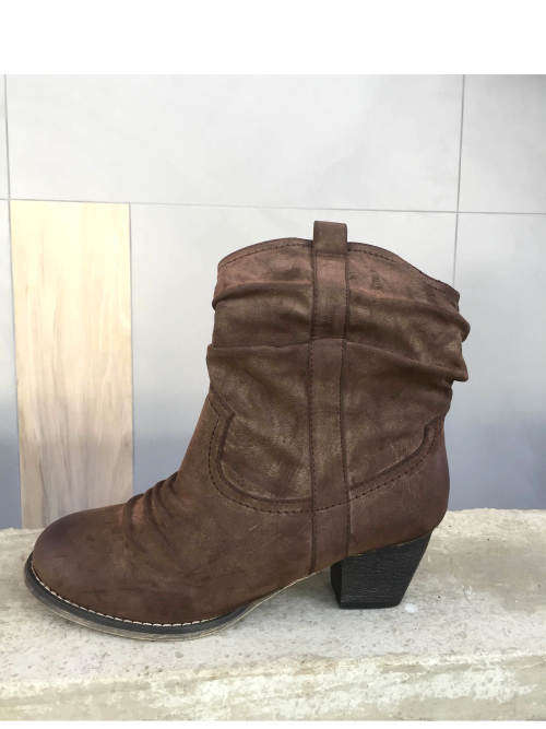 Midi-heel Ankle Boots Colors Black Sizes 4,5,6,8 Brown Sizes 3,4,5,6,7,8,9