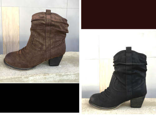Midi-heel Ankle Boots Colors Black Sizes 4,5,6,8 Brown Sizes 3,4,5,6,7,8,9