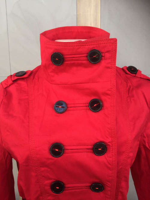 Women's Double Breasted Belted Coat 100% Cotton Size 36