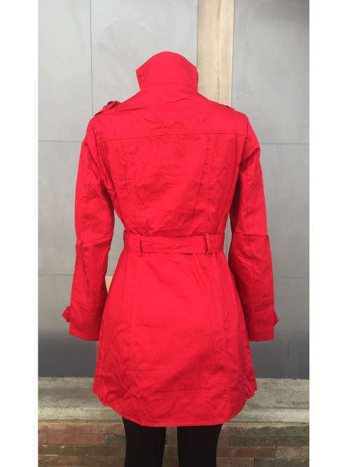 Women's Double Breasted Belted Coat 100% Cotton Size 36